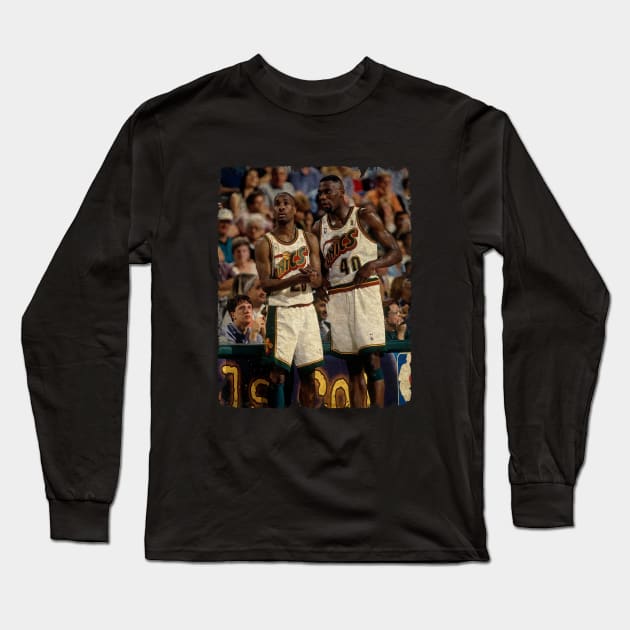 Gary Payton and Shawn Kemp Long Sleeve T-Shirt by MJ23STORE